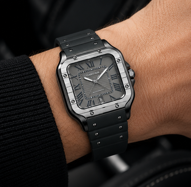 Montre Homme Automatique Noir &amp; Argent – Style Luxe