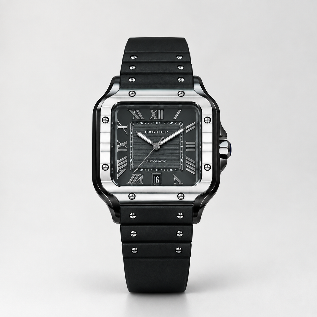 Montre Homme Automatique Noir &amp; Argent – Style Luxe