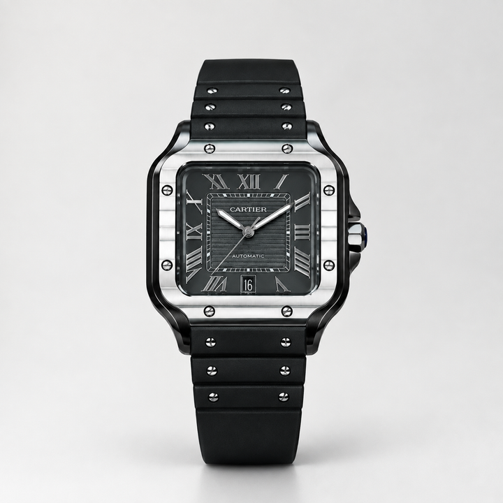 Montre Homme Automatique Noir &amp; Argent – Style Luxe