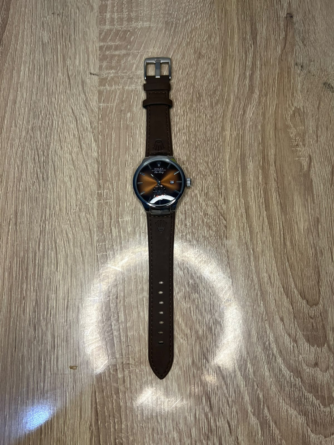 Montre Élégante Homme – Cadran Brun &amp; Bracelet Cuir